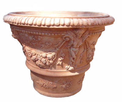 Vaso cariatidi - Terracotta-Topf mit Karyatiden