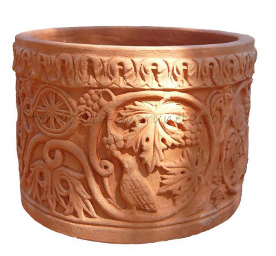 Cilindro bizantino - Terracotta-Zylinder, Terracotta-Blumentopf mit byzantinischem Ornament