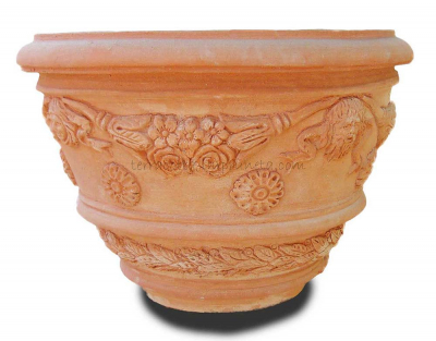 Conca ornata - Terracotta-Topf mit Ornament