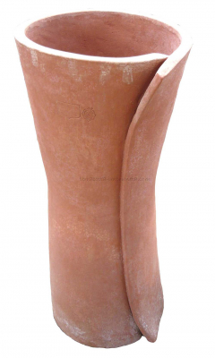 Terrakotta-Rolle - Terrakotta-Vase. Moderner Terrakotta-Topf. Für den Innen- und Außenbereich geeignet. Höhe 92 cm. Frostfest.