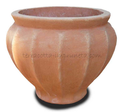 Caspo scannellato - Terracotta-Vase mit Rillen