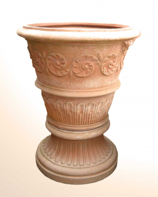 Vaso decorato con volute - Dekorativer Terracotta-Topf
