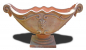 Preview: Ovaler Terracotta-Pokal in Form einer Gondel.