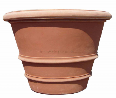 Vaso orlato  - Schlichte Terracotta-Vase