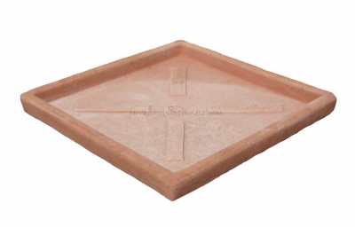 Quadratischer Terracotta Unterteller