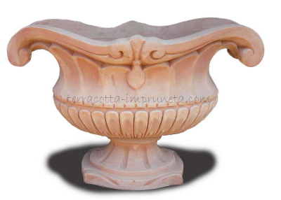 Vaso a barca - Ovaler Terracotta-Topf/Pokal 70 cm x 48 cm Höhe.