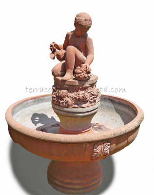 Terracotta-Springbrunnen
