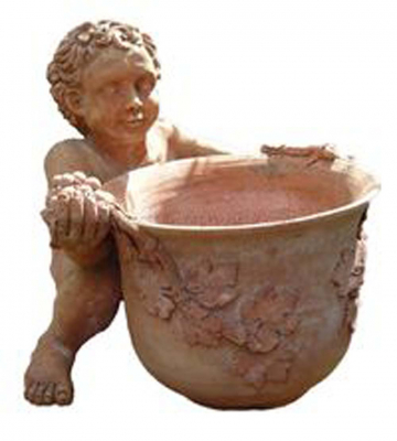 Putto con cachepot - Junge mit Pflanztopf
