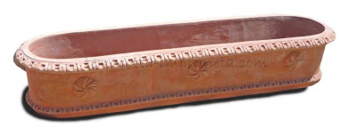 Cassetta sette rosetta - Ovaler Terracotta Topf  120 cm x 31 cm x 22 cm Höhe