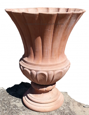 Vaso con piede - Großer Terracotta-Topf mit Fuß