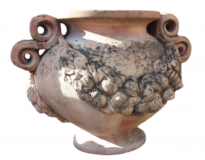vaso palla con manici - Terracotta Vase mit Henkeln