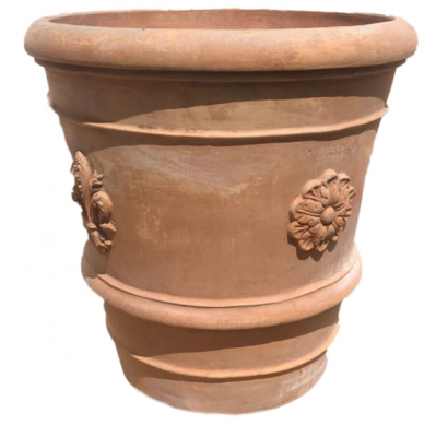 Vaso Firenze – Große Teracotta-Vase mit Wappendekor