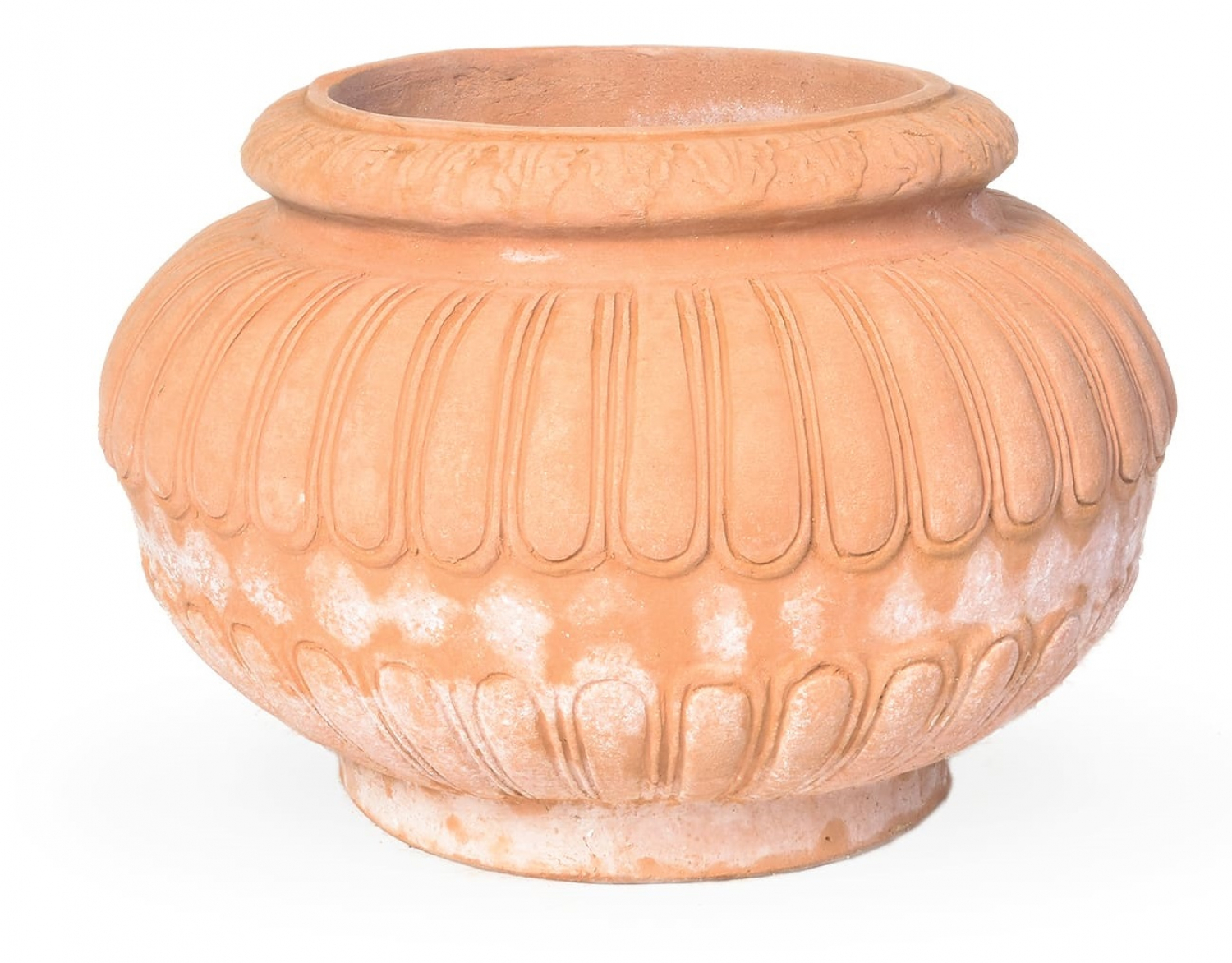 Terracotta-Topf mit Rautenmuster