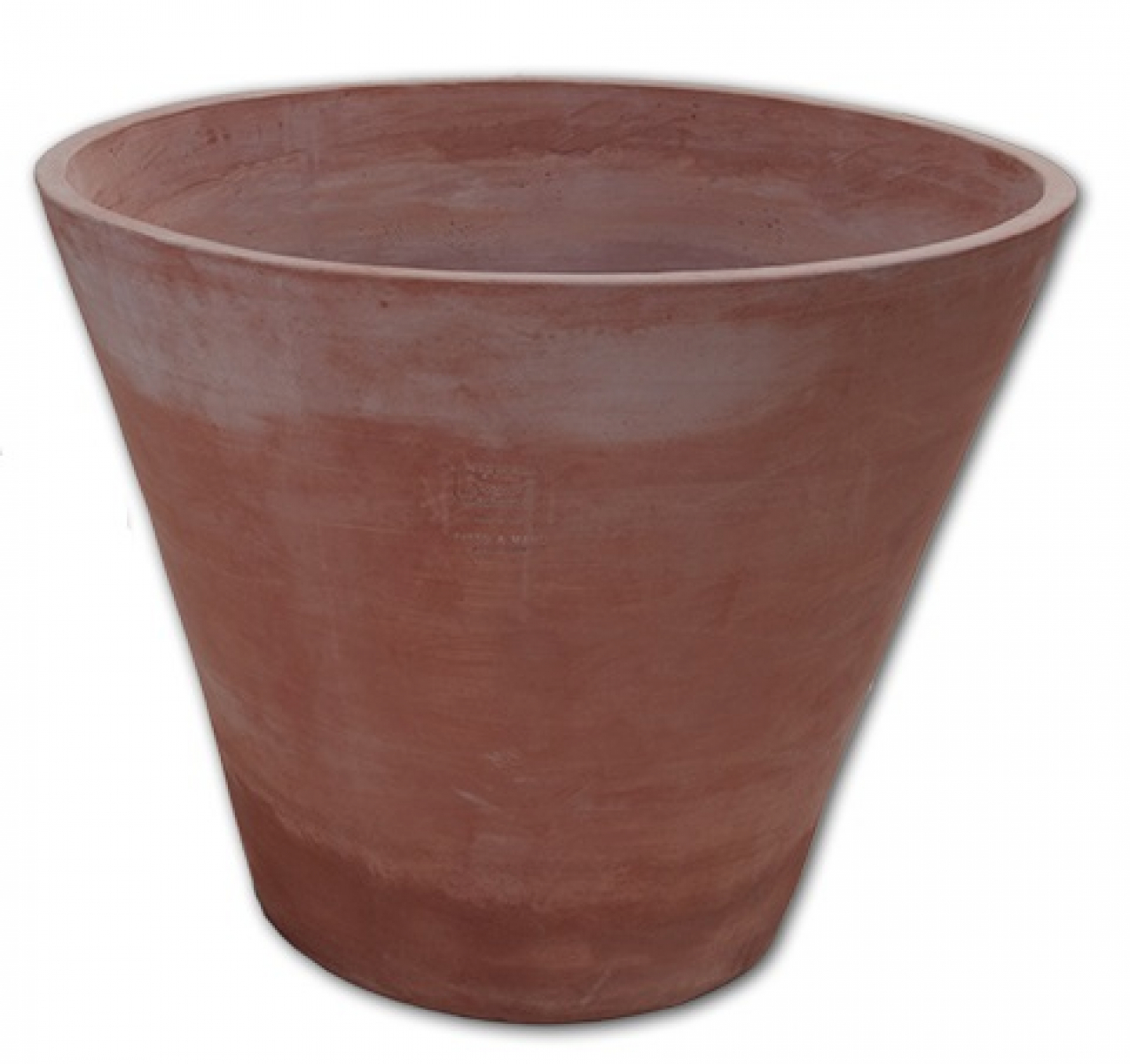 konischer hoher Terracotta-Topf ohne Rand