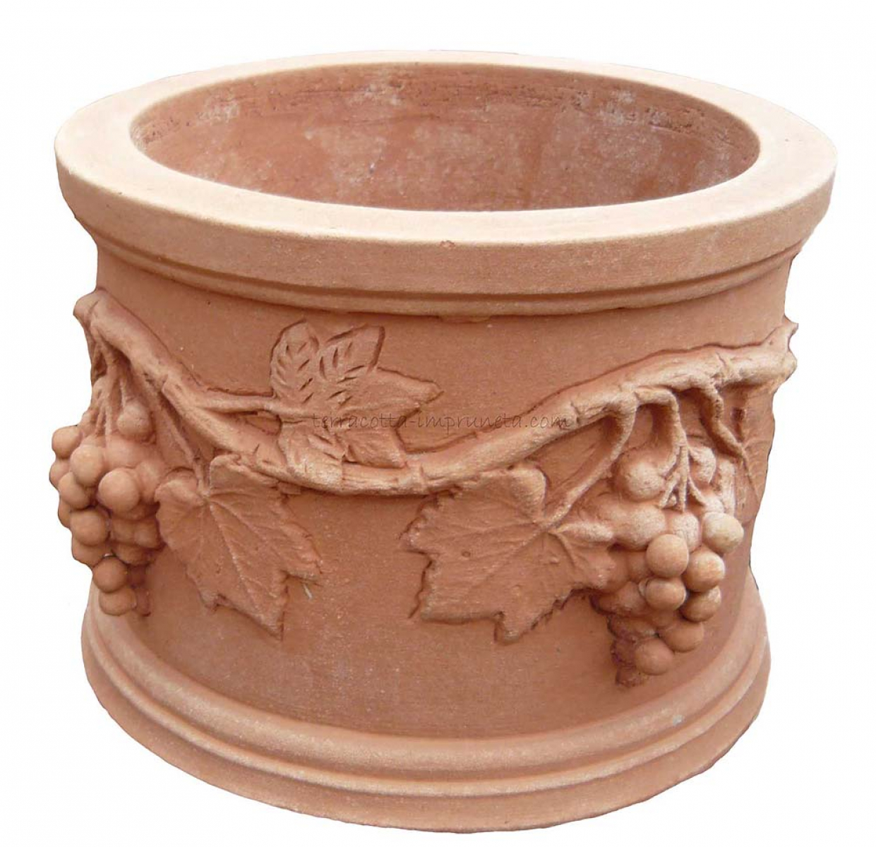 Terracotta.Topf mit Trauben