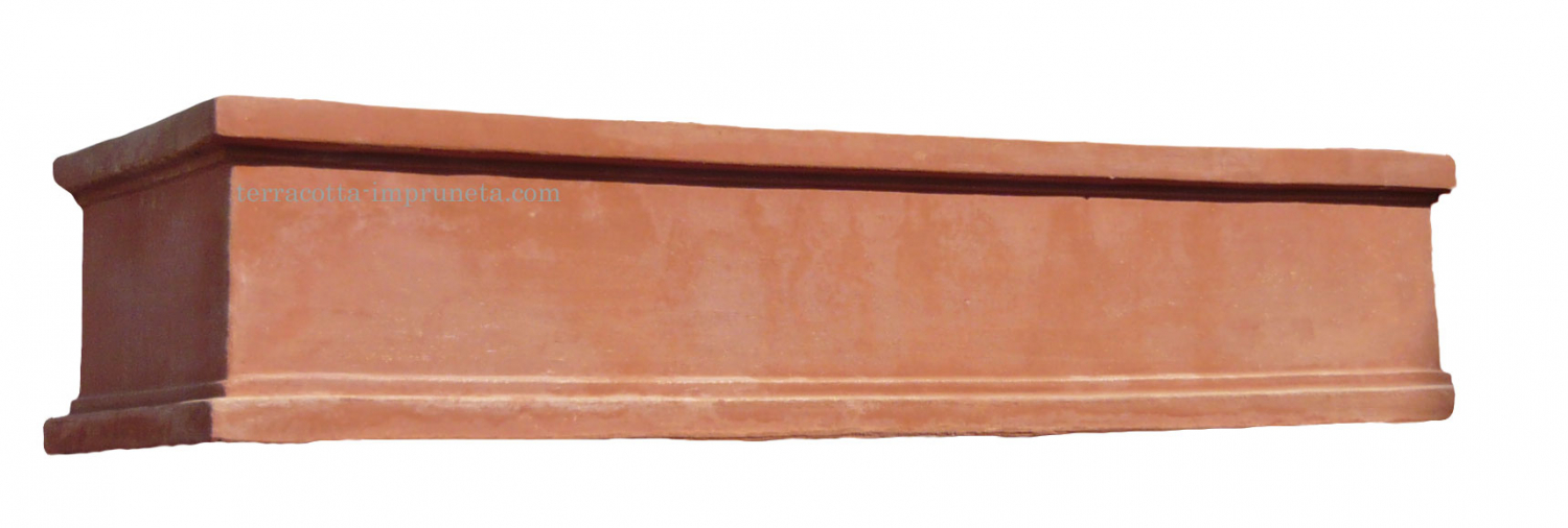 flacher rechteckiger Terracotta-Kasten