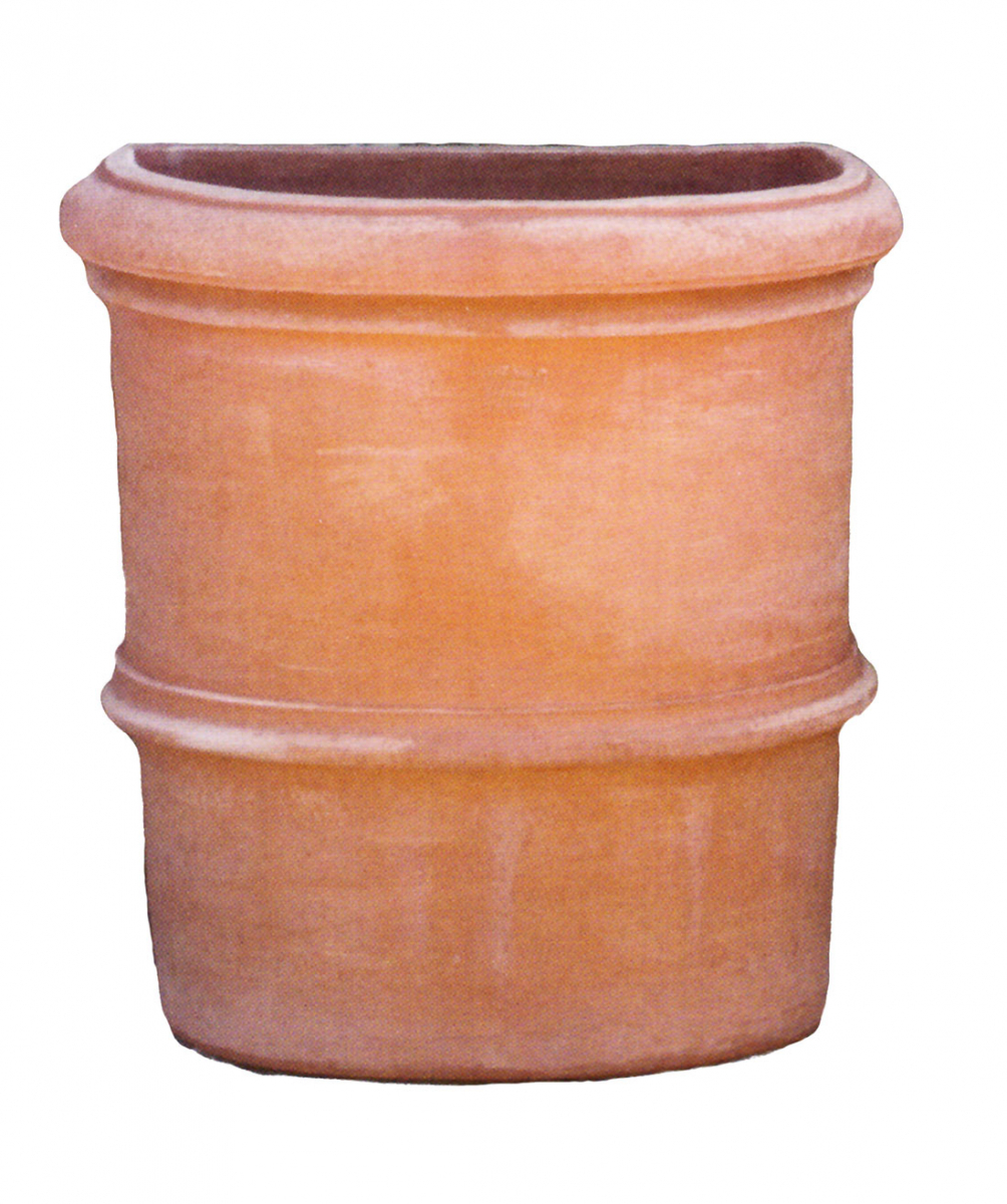 halbrunder hoher Terracotta-Wandtopf