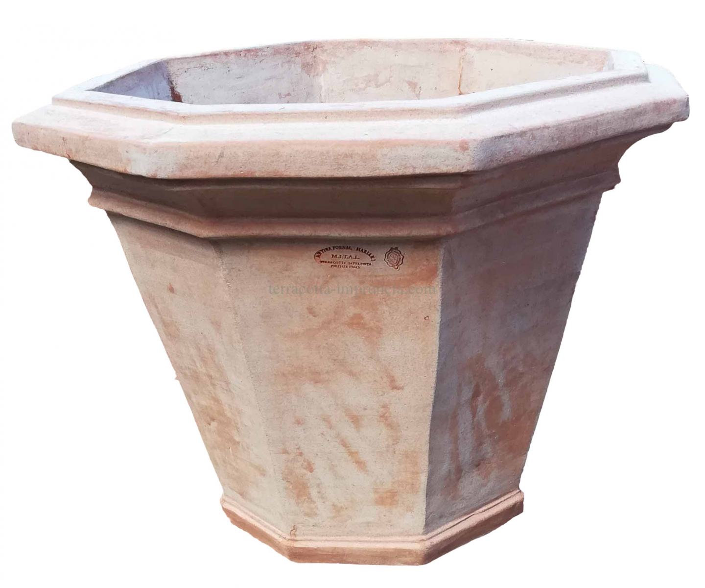 achteckiger konischer Terracotta-Topf