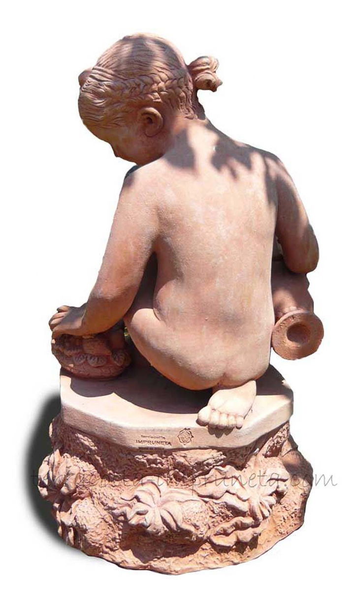 Terracotta-Springbrunnen-Figur