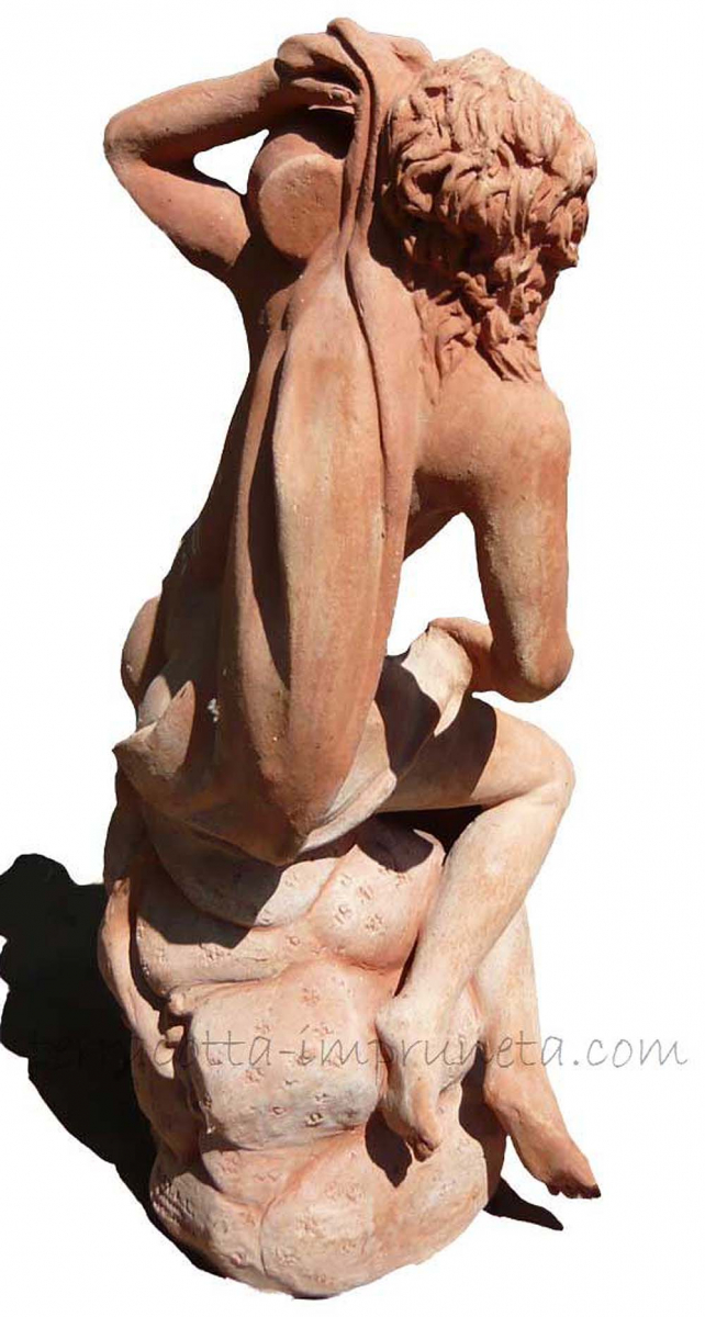 Terracotta-Springbrunnen-Figur