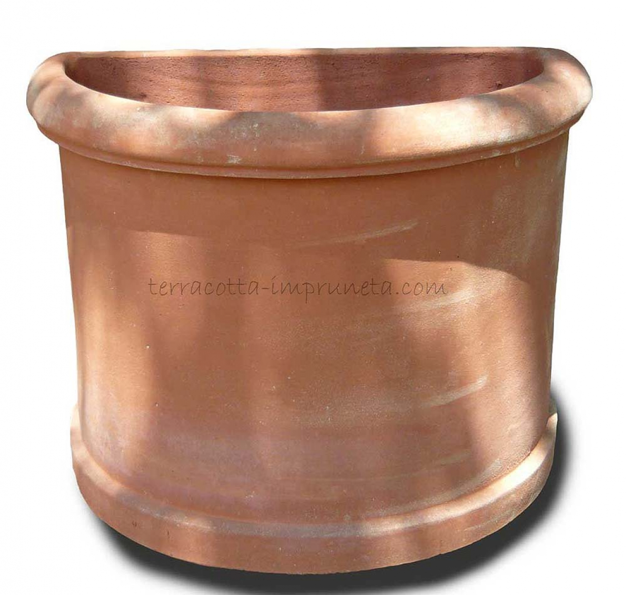 halbrunder gerader Terracotta-Topf