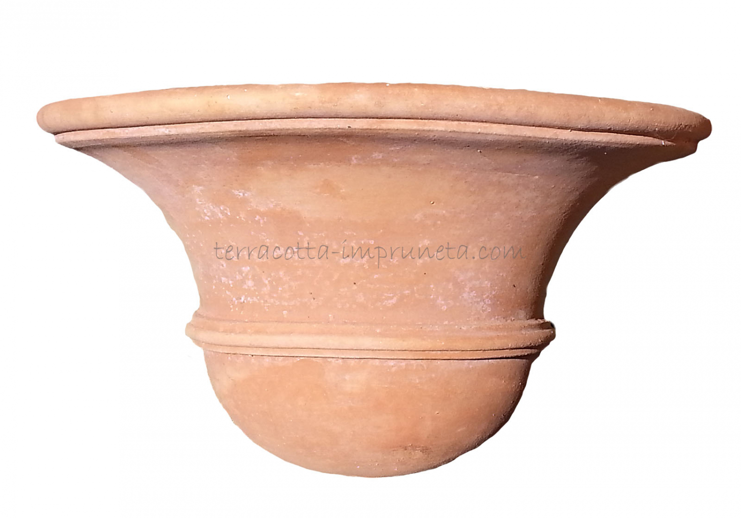 halbrunde Terracotta-Wandschale mit Ring