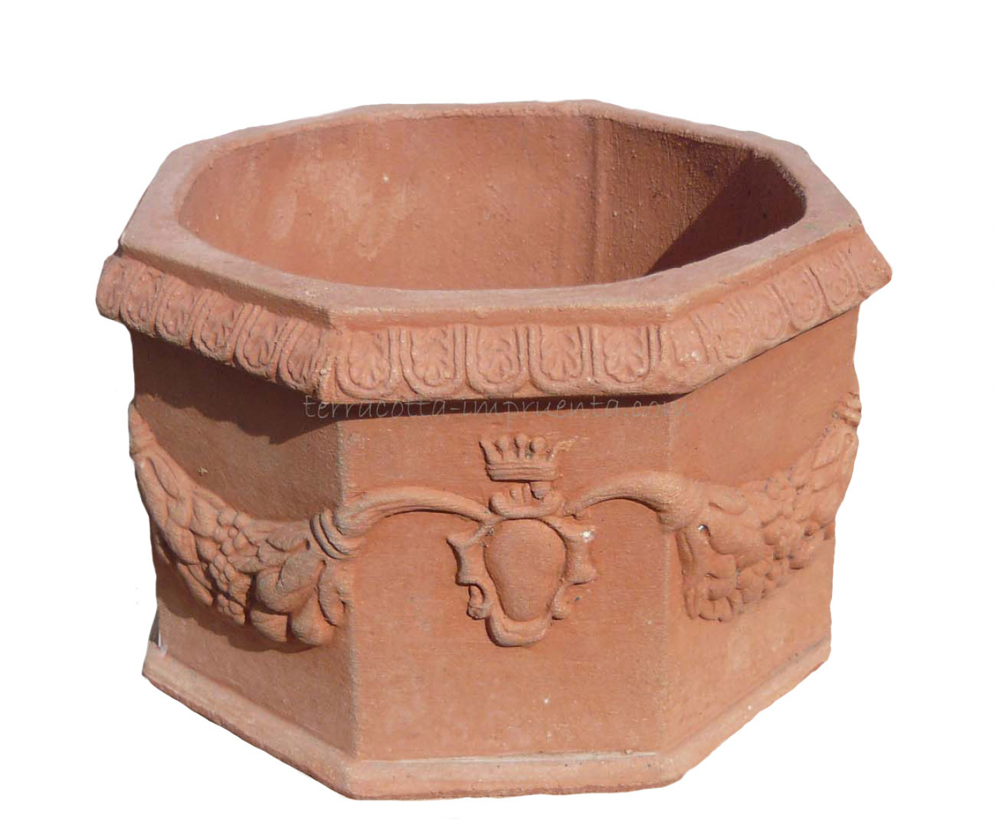 achteckiger Terracotta-Topf