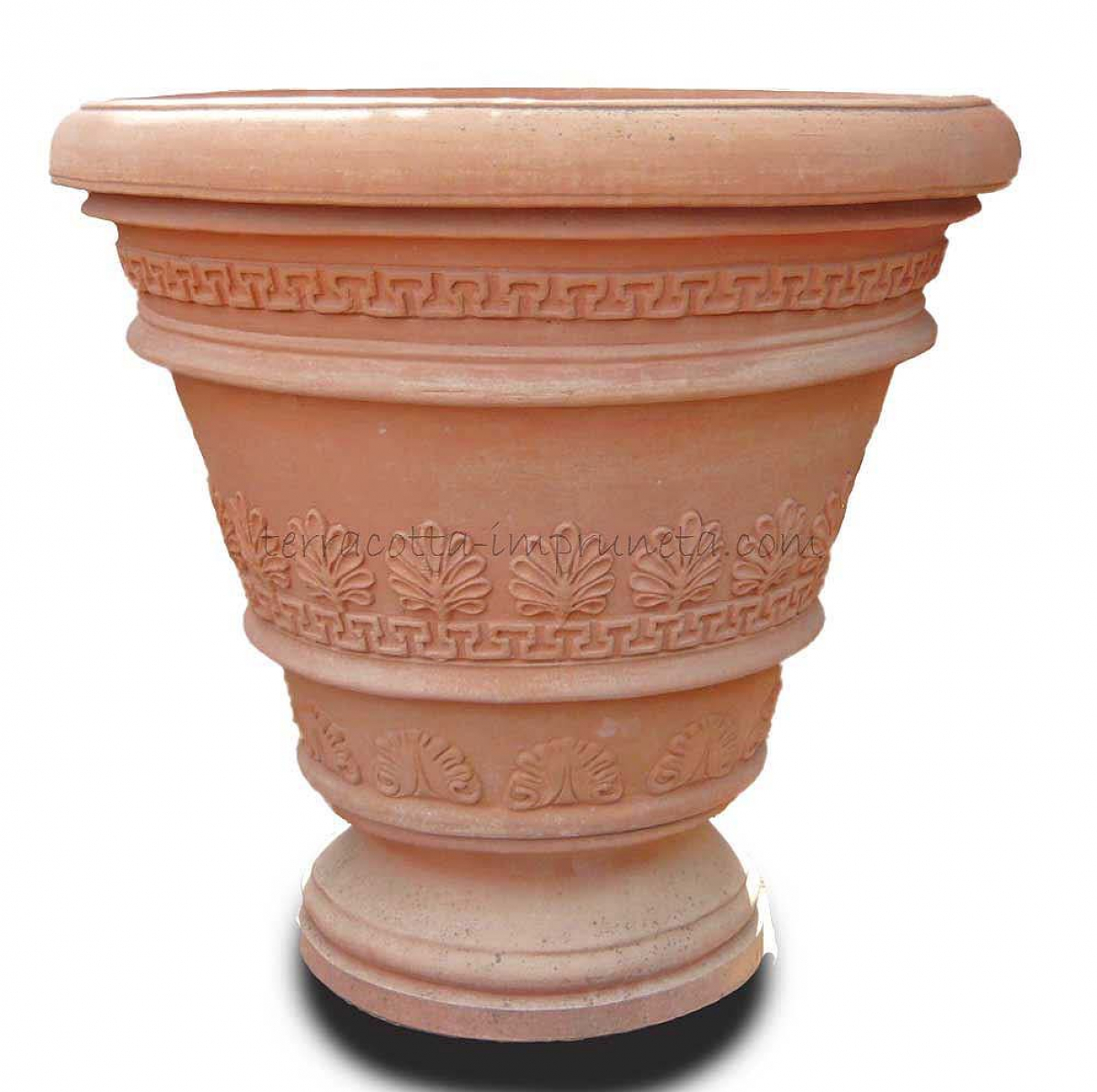 Terracotta-Topf mit griechischem Ornament