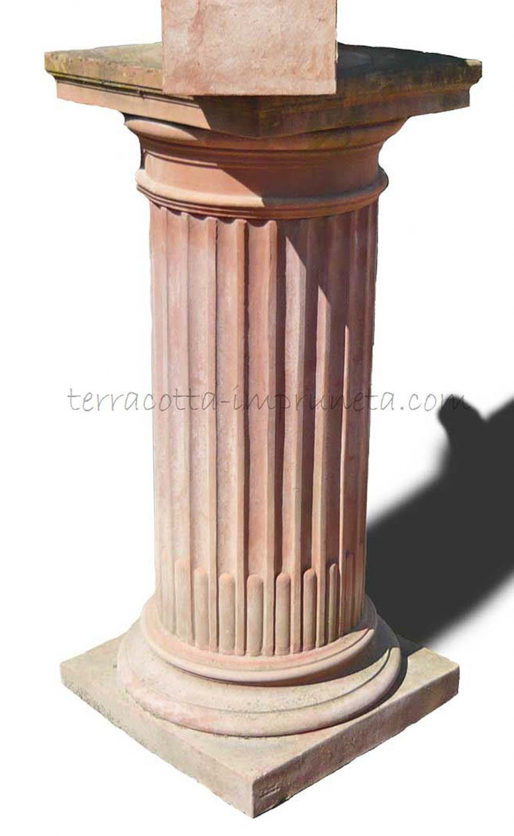 Terrakotta-Säule, rund, 47 cm hoch