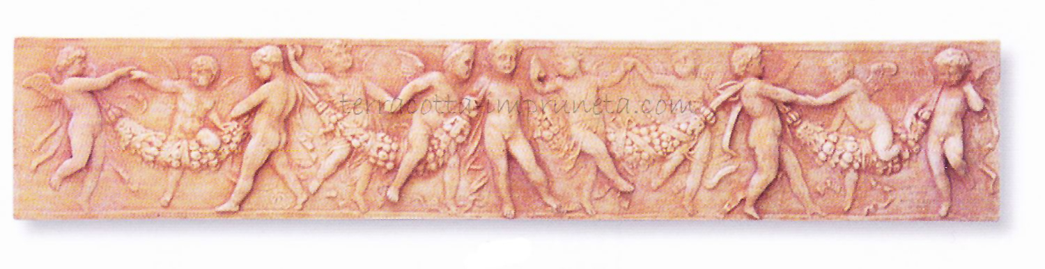 langes Terracotta-Wandbild