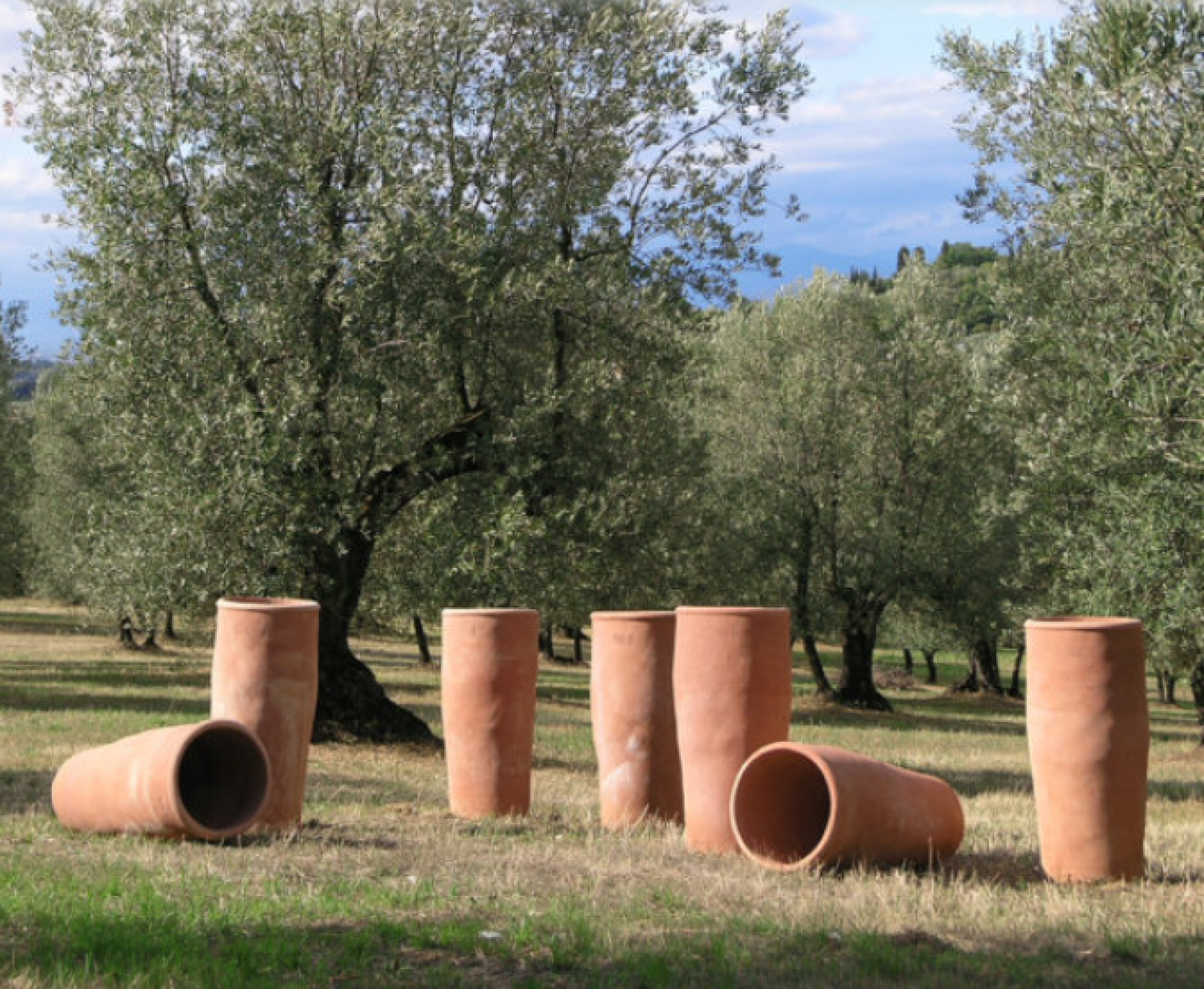 hoher Terracotta im Grünen