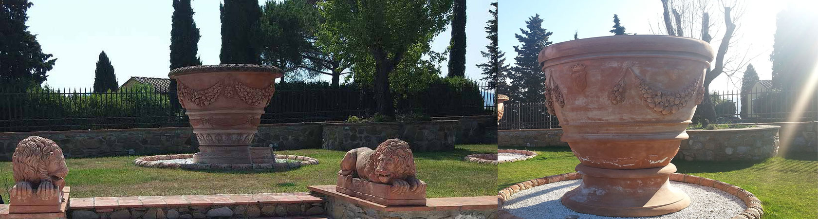 Termühlen Terracotta Extrem große Terracotta Amphoren und Töpfe